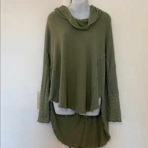 Sage green waffle turtleneck